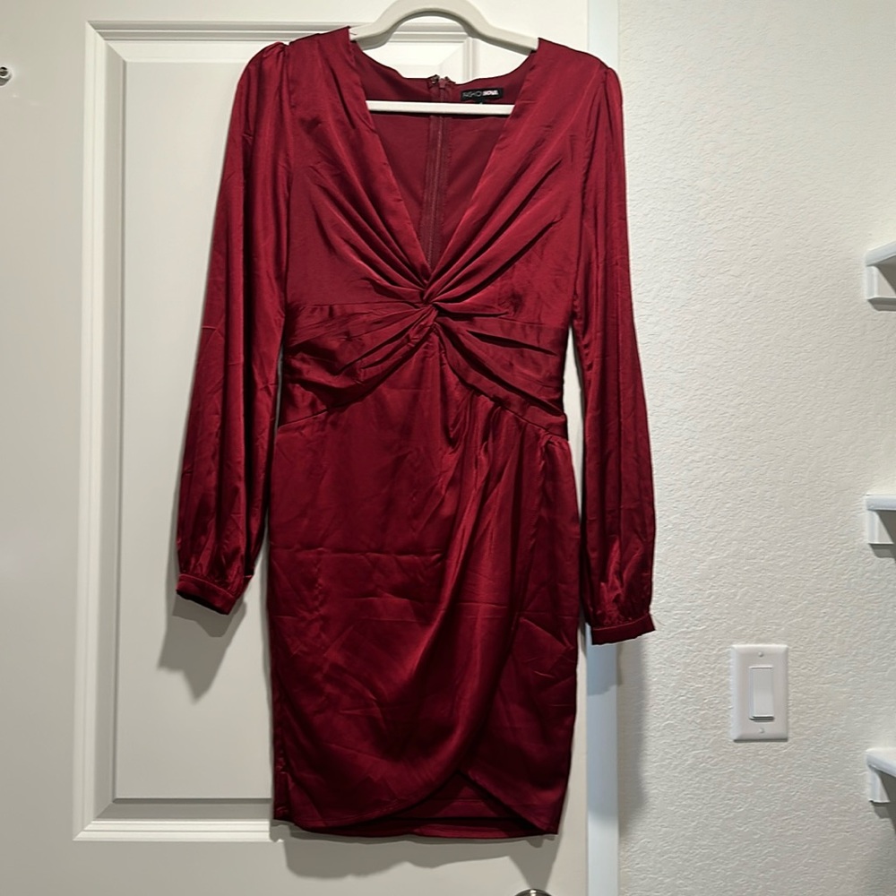 Fashion Nova Red Satin Dress